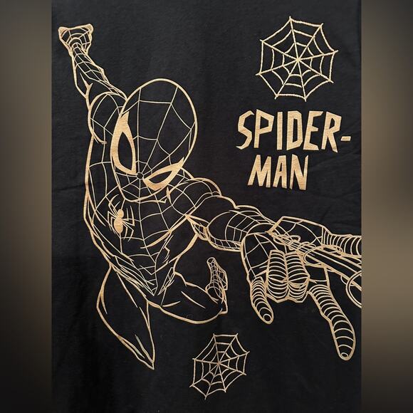 NWT Disney Marvel Spider-man Gold n Black Tee sz Kids
 XL / Adult M - Picture 2 of 2